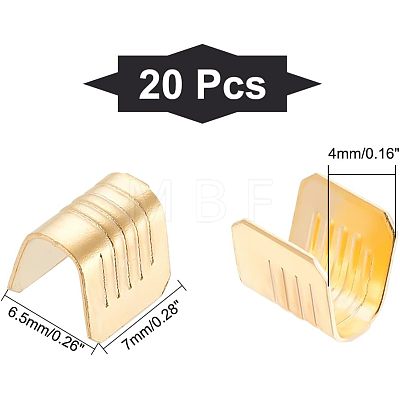 20Pcs Brass Folding Crimp Ends Caps FIND-CA0005-54-1