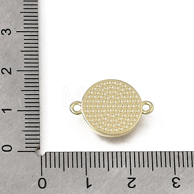 Natural White Shell Brass Flat Round Links Connector Charms KK-C262-03B-01G-1