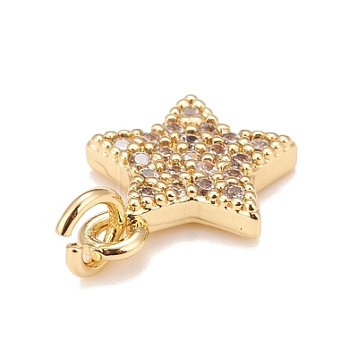 Brass Micro Pave Cubic Zirconia Charms KK-A161-23G-1