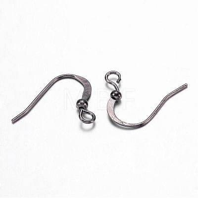 Brass Gunmetal French Earring Hooks X-KK-Q369-B-1