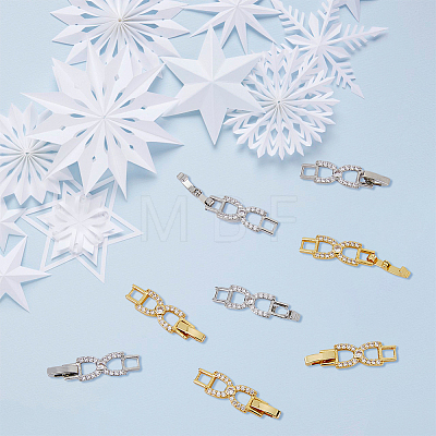 10Pcs 2 Colors Bowknot Rack Plating Brass Clear Cubic Zirconia Watch Band Clasps ZIRC-DC0001-09-1