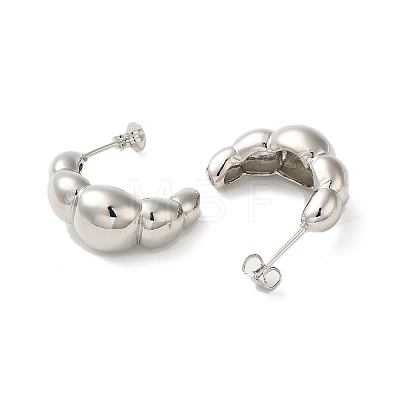 Rack Plating Bubble Brass Stud Earrings for Women EJEW-O001-01P-1