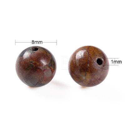 100Pcs 8mm Natural Polychrome Jasper/Picasso Stone/Picasso Jasper Beads DIY-LS0002-29-1