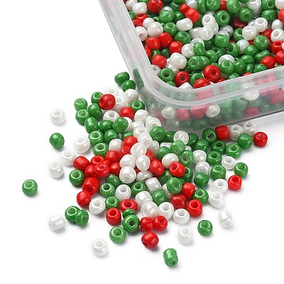 55.5G 3 Colors Baking Paint Glass Seed Beads SEED-YW0002-27-1