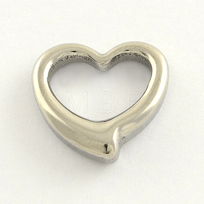 Non-Tarnish 304 Stainless Steel Open Heart Pendants X-STAS-R063-01-1