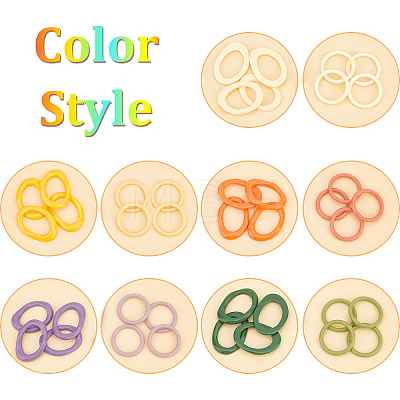 40Pcs 10 Style Resin Linking Rings CRES-AR0001-21-1