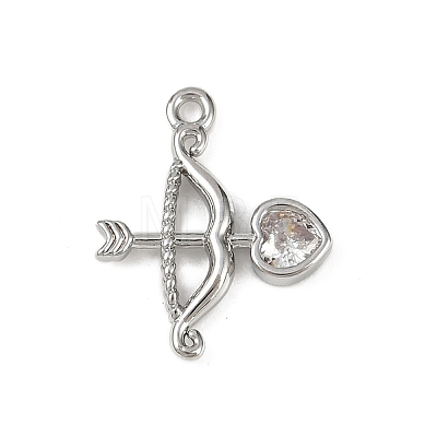 Brass Pave Clear Cubic Zirconia Pendants KK-L238-11P-1