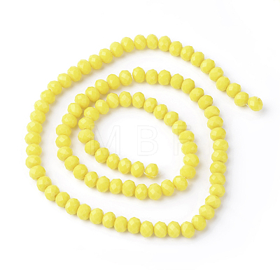 Yellow Imitation Jade Glass Faceted Rondelle Bead Strands X-GLAA-F001-3x2mm-11-1