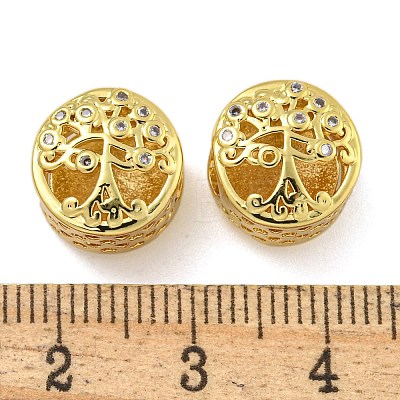 Rack Plating Brass Micro Pave Cubic Zirconia Beads KK-I718-35G-1