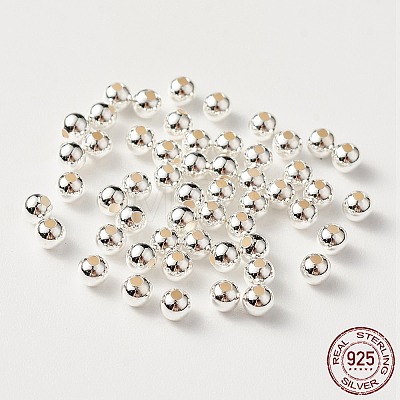 925 Sterling Silver Beads STER-S002-15-3mm-1