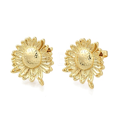 Rack Plating Brass Stud Earring Finding EJEW-H016-39G-1