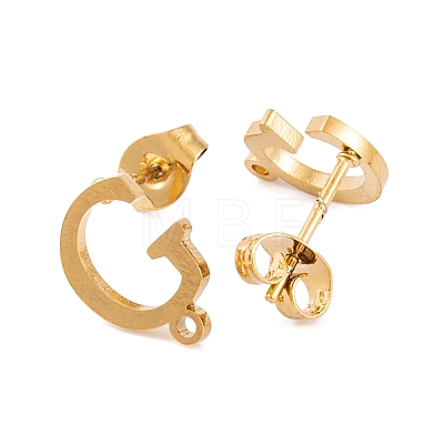 Ion Plating(IP) 304 Stainless Steel Stud Earrings FIND-Q103-01G-G-1