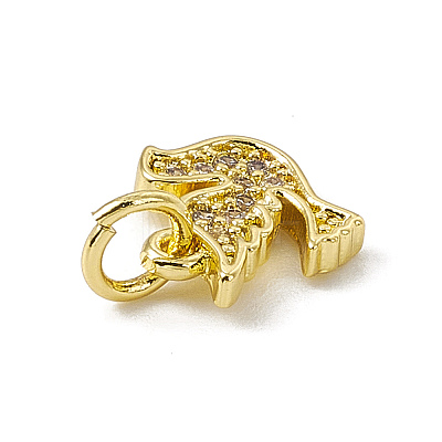 Brass Micro Pave Cubic Zirconia Charms ZIRC-F132-29G-1