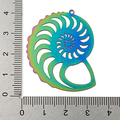 Ion Plating(IP) 201 Stainless Steel Etched Metal Embellishments Pendants STAS-G328-02G-RC-1