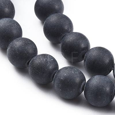Natural Black Obsidian Beads Strands G-F662-01-8mm-1