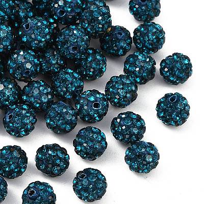 Polymer Clay Rhinestone Beads RB-H284-6MM-Half-229-1