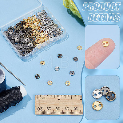 200Pcs 4 Colors Alloy Mini Buttons BUTT-FG0001-19-1