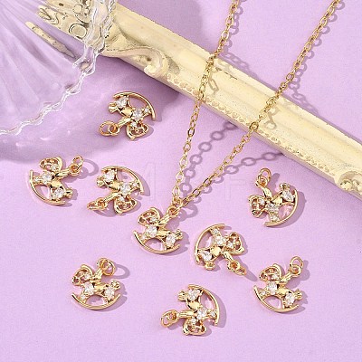 SHEGRACE Brass Pave Clear Cubic Zirconia Charms XGRQ4D438-658G-1