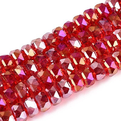 Electroplate Transparent Glass Beads Strands EGLA-N022-04A-D12-1