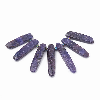 Natural Lepidolite/Purple Mica Stone Beads Strands G-N215-007-1