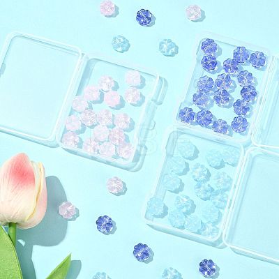 20Pcs Transparent Spray Painted Glass Beads GLAA-FS0002-40B-1