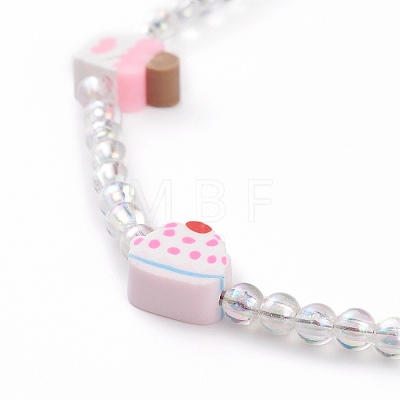 Colorful Polymer Clay Food Kids Beaded Necklaces NJEW-JN03289-1