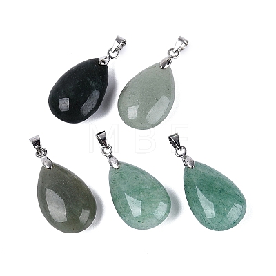 Natural Green Aventurine Pendants G-N362-03P-09-1