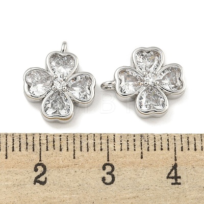 Brass with Clear Cubic Zirconia Charms KK-Q820-23P-1
