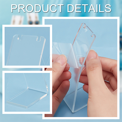 Fingerinspire 6Pcs 3 Styles Acrylic Slant Back Necklace Display Stands NDIS-FG0001-05-1
