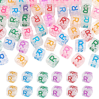 50Pcs Acrylic European Beads MACR-TADJ0001-13R-1