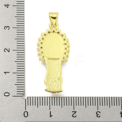 Rack Plating Brass Micro Pave Clear Cubic Zirconia Pendants KK-B091-21G-06-1