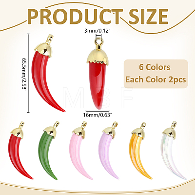 12Pcs 6 Colors Opaque Acrylic Big Pendants FIND-ME0003-97-1