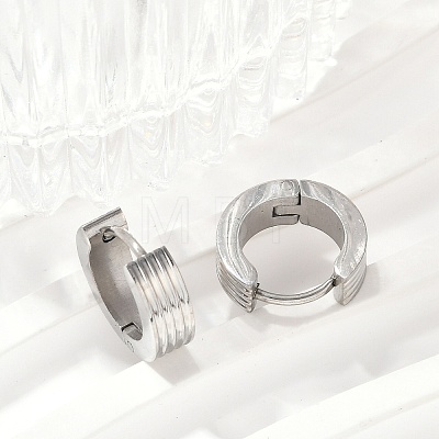 304 Stainless Steel Polishing Effect Hoop Earrings EJEW-M001-40C-P-1