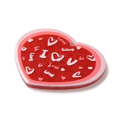 Valentine's Day Printed Transparent Acrylic Pendants OACR-S045-04F-1