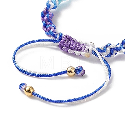 Gradient Color Polyester Cord Braided Bracelets AJEW-JB01145-1