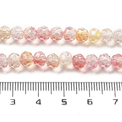 Transparent Crackle Glass Beads Strands CCG-L050-01B-05-1