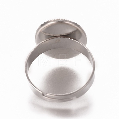 Adjustable 304 Stainless Steel Finger Rings Components STAS-WH0014-03A-1