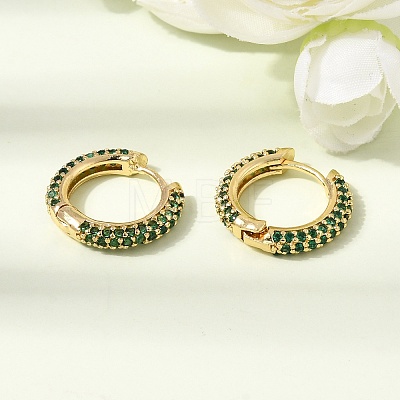 Brass Micro Pave Cubic Zirconia Hoop Earrings KK-CBA8324-24G-01-1