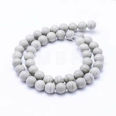 Natural Silver Line Jasper Beads Strands G-F531-6mm-O-1