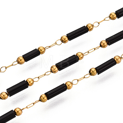 Handmade Seed Beads Column Link Chains CHS-T006-33G-1
