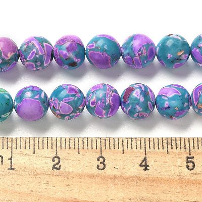 Dyed Synthetic Imperial Jasper Beads Strands G-C168-02D-1