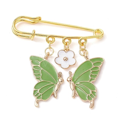 Butterfly & Flower Charm Alloy Enamel Brooches for Women JEWB-BR00144-03-1