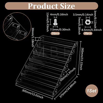 Transparent Acrylic 7 Layers Nail Polish Display Rack ODIS-UN0001-22A-1