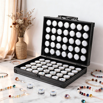 Rectangle Black Aluminum Alloy Organizer Handled Boxes CON-WH0089-254A-1