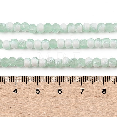 Frosted Crackle Glass Beads Strands GLAA-U001-4mm-M01-1