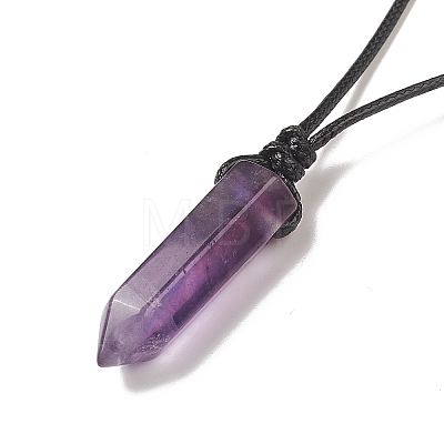 Natural AmethystPendant Necklaces NJEW-M196-02F-1