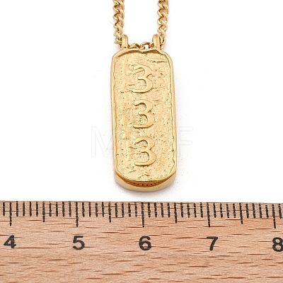 304 Stainless Steel Rectangle Number Pendant Necklaces NJEW-D300-01G-03-1