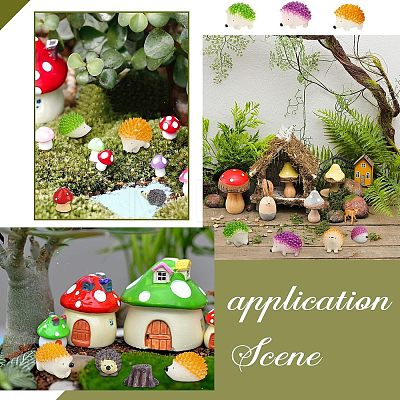 Hedgehog Shape Resin Animal Model Ornaments DJEW-FH0001-08-1