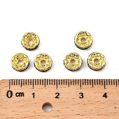 Brass Grade A Rhinestone Spacer Beads RSB038NF-04G-1