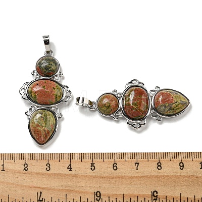 Natural Unakite Pendants G-Q158-04G-1